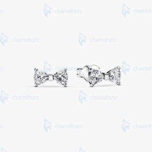 Pandora Sparkling clear Bow Stud Earrings